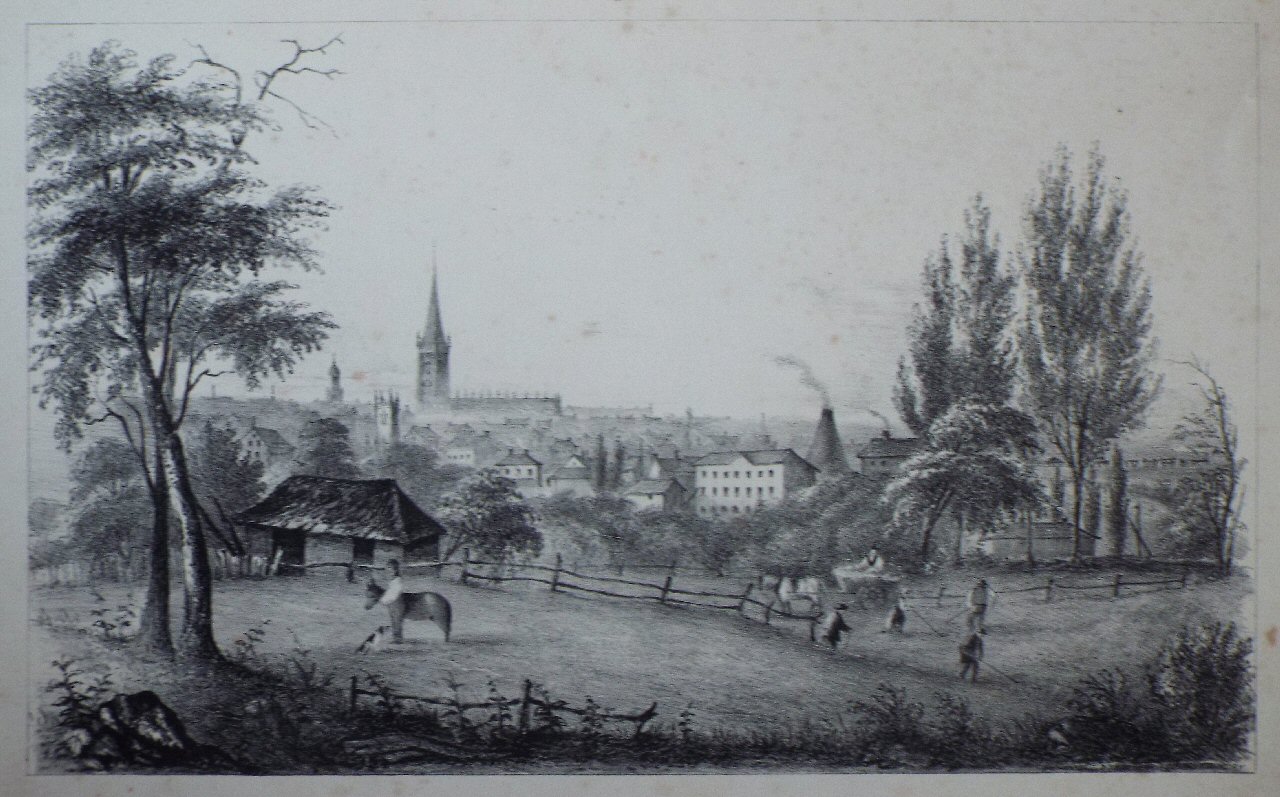 Lithograph - Wakefield from near Nelson's foundry - Kilby